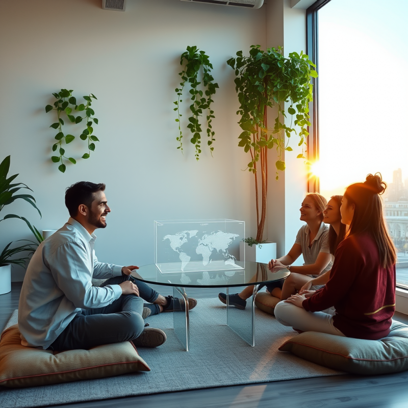 Mid-sized Tech Startup Founder in a Sun-drenched