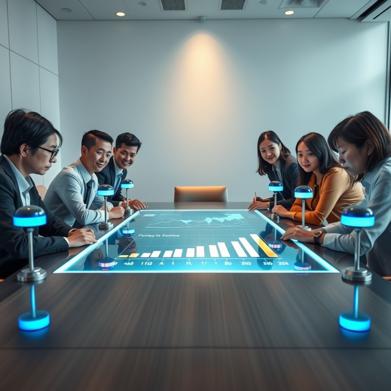 Midday Business Meeting in a Minimalist Tokyo Office