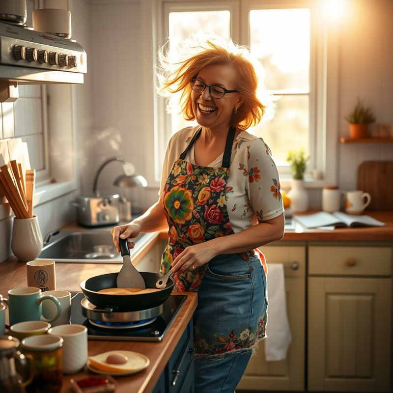 Middle-aged Woman in a Cozy