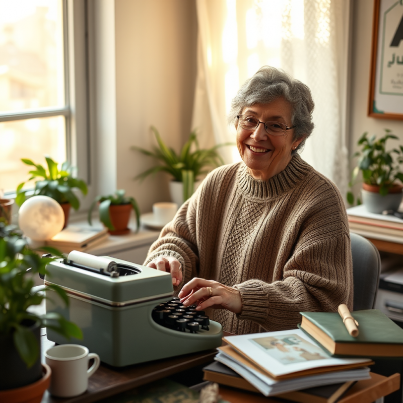 Middle-aged Woman in a Cozy