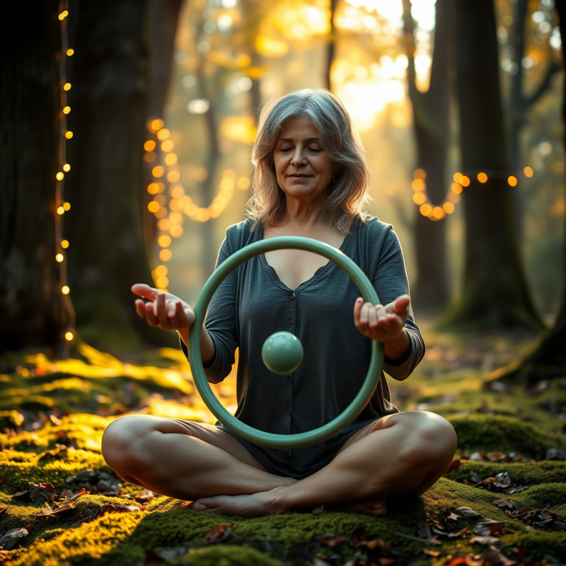 Middle-aged Woman with Silver-streaked Hair