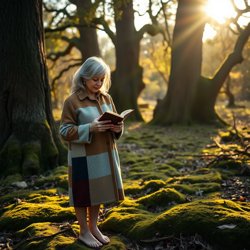 Middle-aged Woman with Silver-streaked Hair