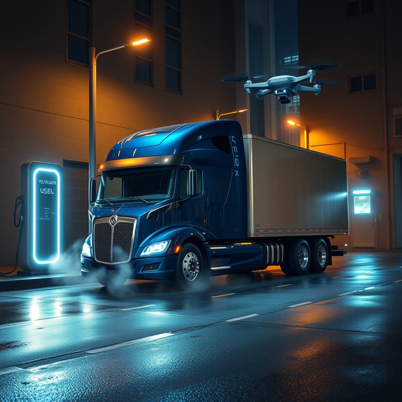 Midnight Blue Hydrogen Fuel Cell Truck