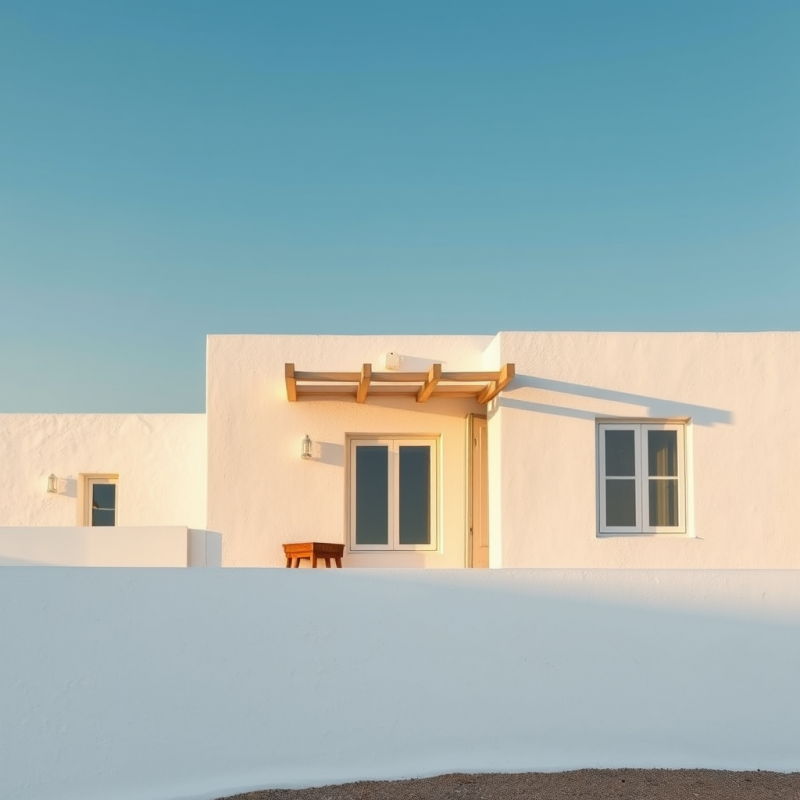 Minimal Architecture White Building Against Blue Sky Clean