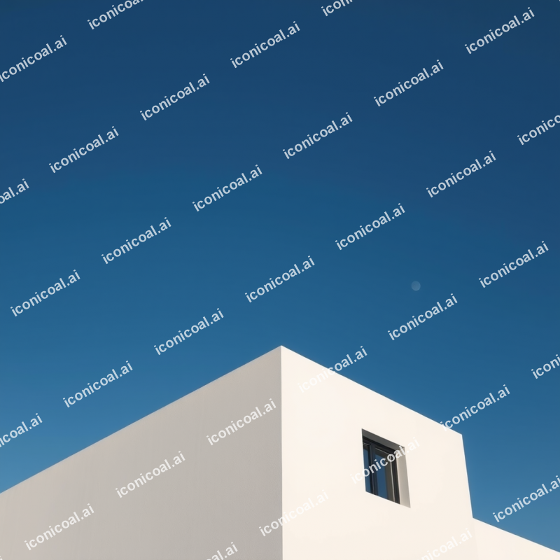 Minimal Architecture White Building Against Blue Sky Clean