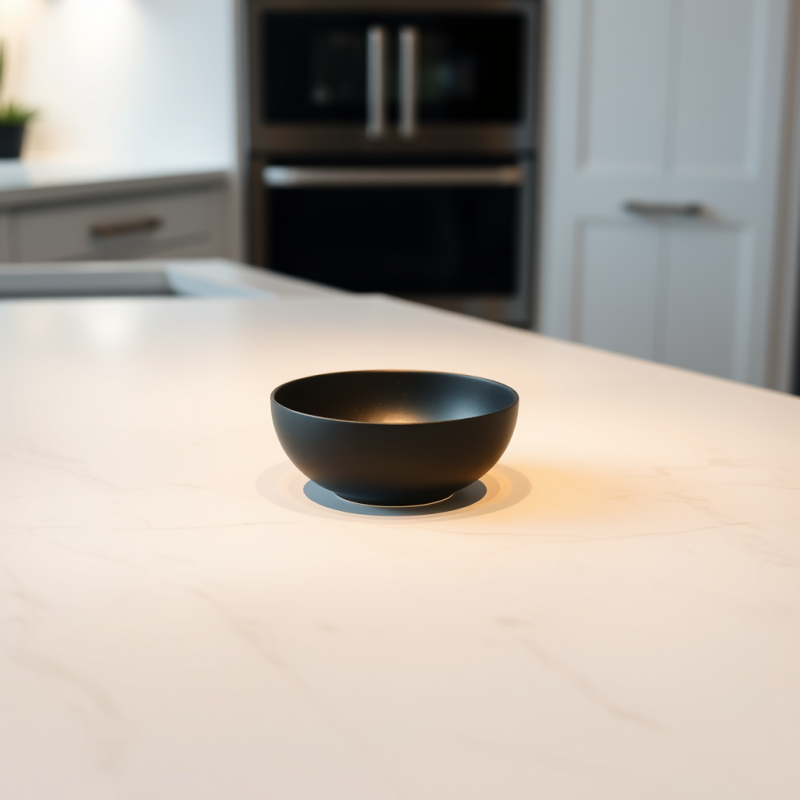 Minimalist Black Bowl Sits Centered on a Clean White