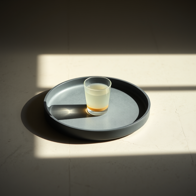 Minimalist Composition Featuring a Glass of Pale