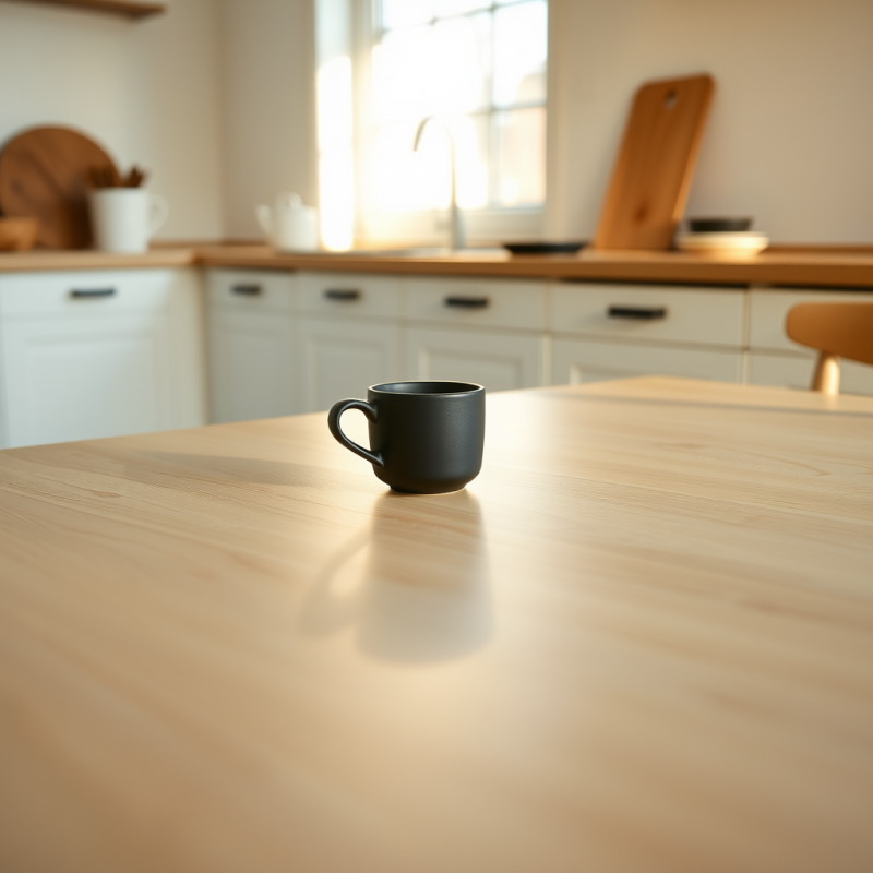 Minimalist Scene Featuring a Black Ceramic Mug on a