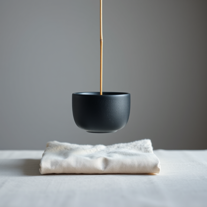 Minimalist Scene Featuring a Matte Black Bowl