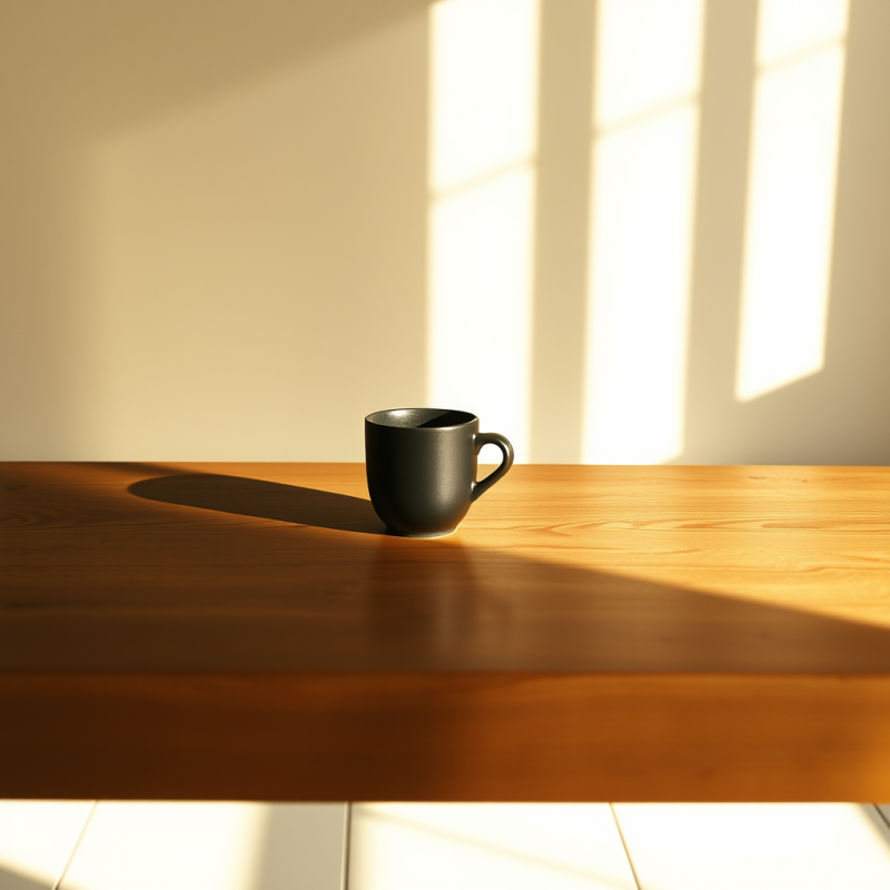 Minimalist Scene Featuring a Matte Black Mug on a