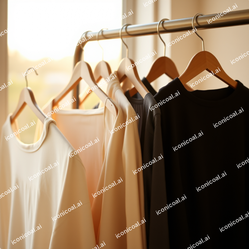 Minimalist Wardrobe With Neutral Capsule Collection Hung ...