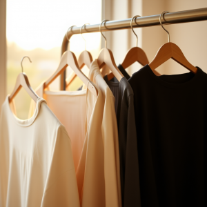 Minimalist Wardrobe With Neutral Capsule Collection Hung ...
