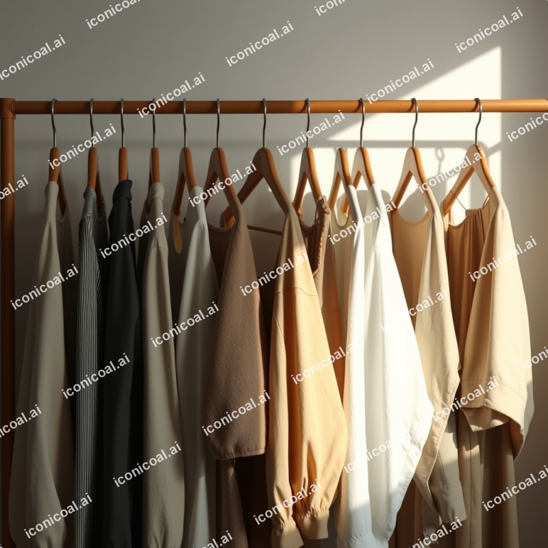 Minimalist Wardrobe With Neutral Capsule Collection Hung ...