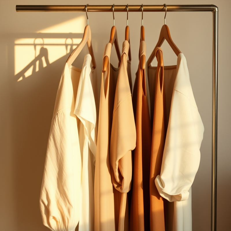 Minimalist Wardrobe with Neutral Capsule Collection Hung ...