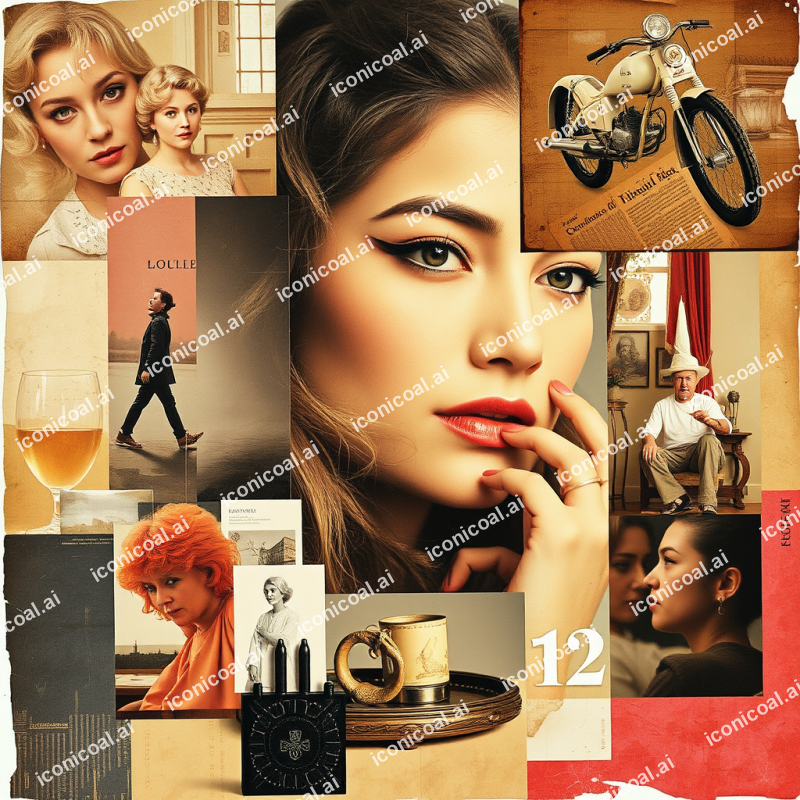 Mixed Media Collage With Vintage Elements And Texture