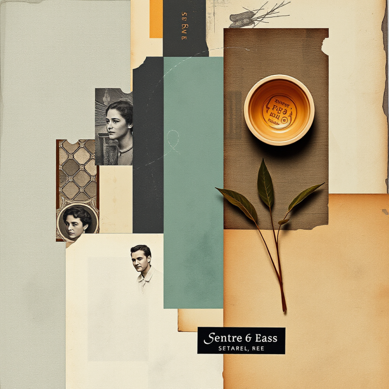 Mixed Media Collage with Vintage Elements and Texture