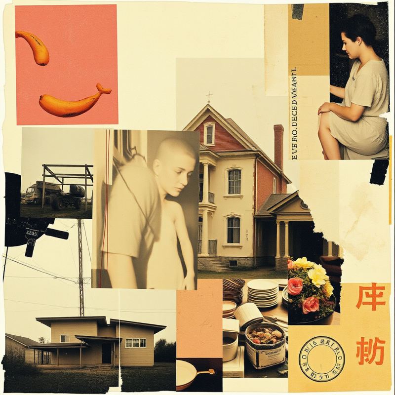 Mixed Media Collage with Vintage Elements and Texture