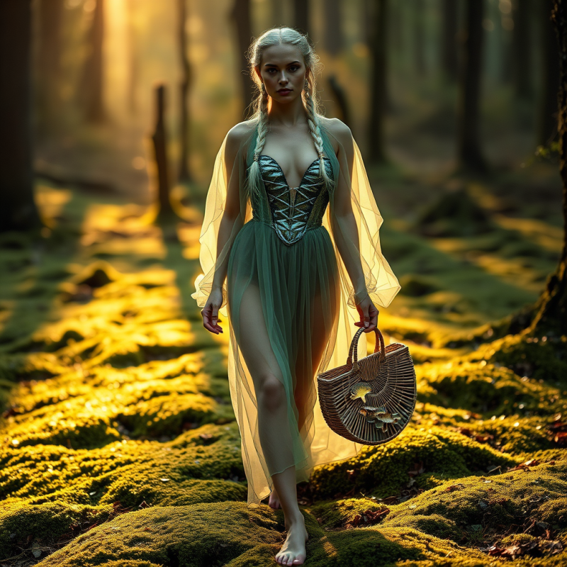 Model with Braided Silver Hair