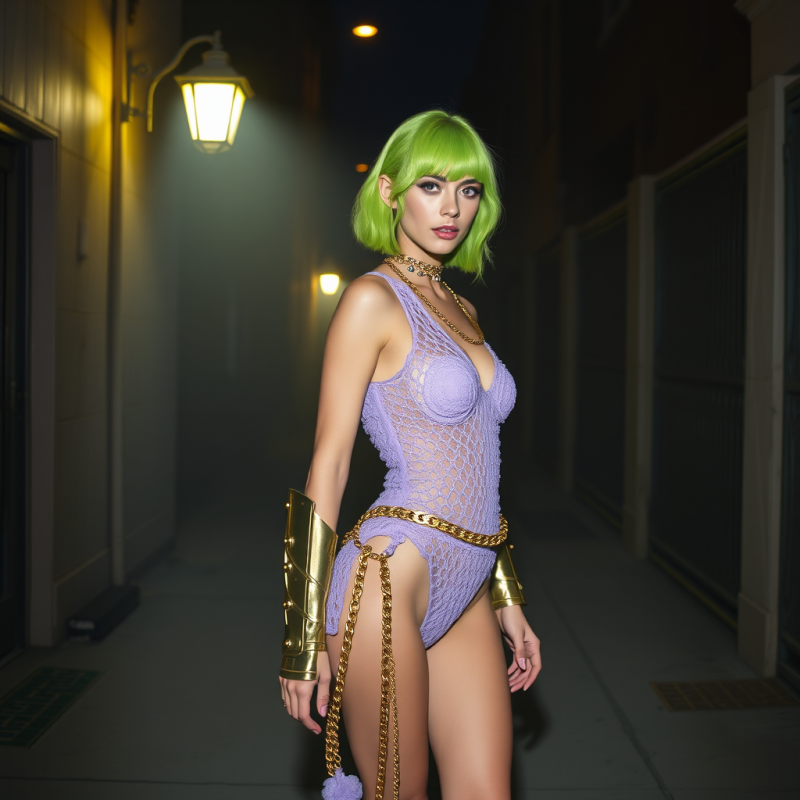 Model with Neon Green Hair