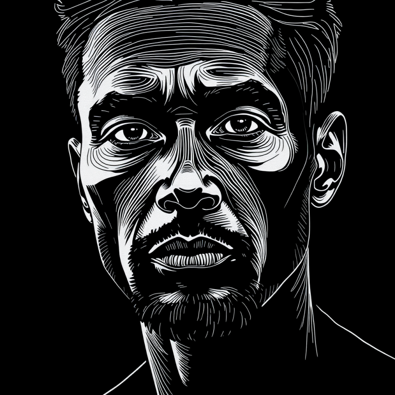 Modern Line Art Portrait Minimal Continuous Lines