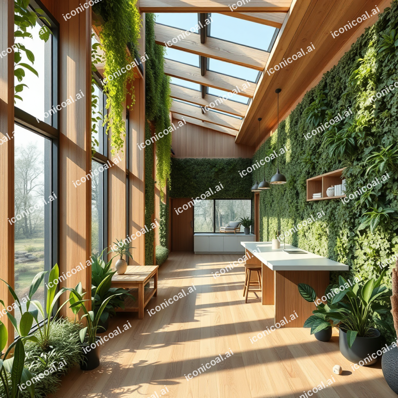 Modern Sustainable Building With Living Green Walls And N...