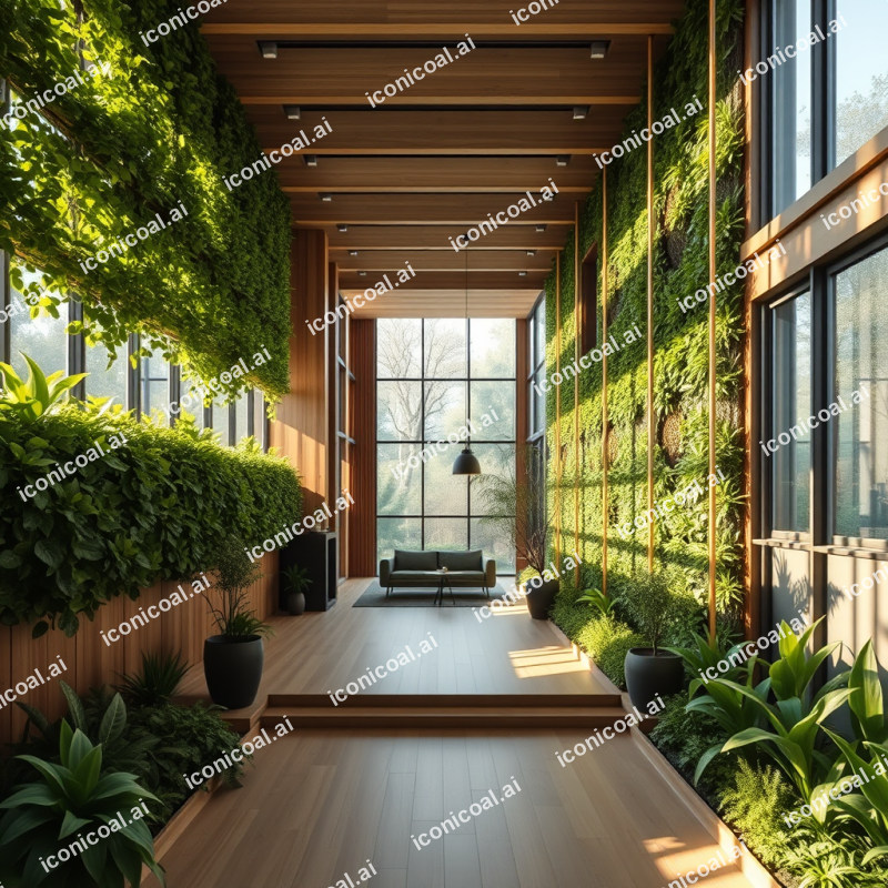 Modern Sustainable Building With Living Green Walls And N...