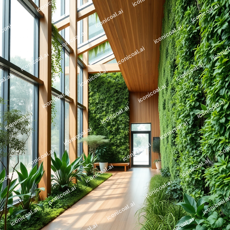Modern Sustainable Building With Living Green Walls And N...