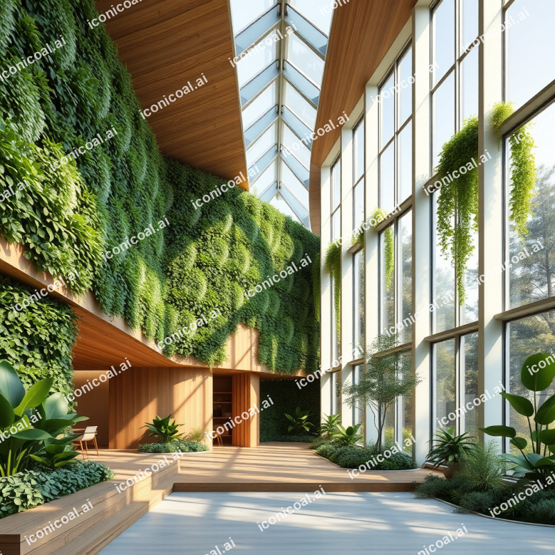 Modern Sustainable Building With Living Green Walls And N...