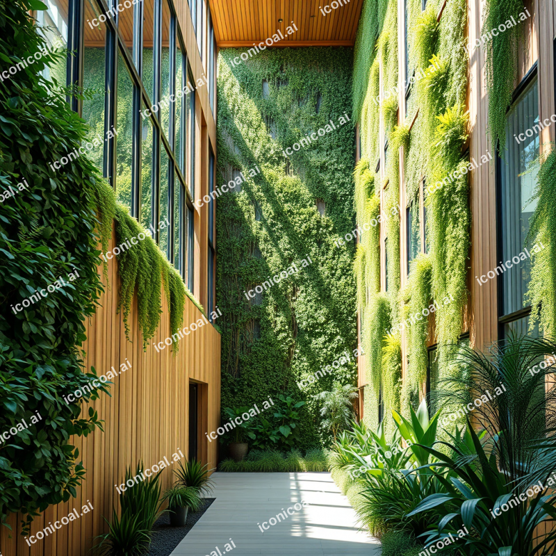Modern Sustainable Building With Living Green Walls And N...