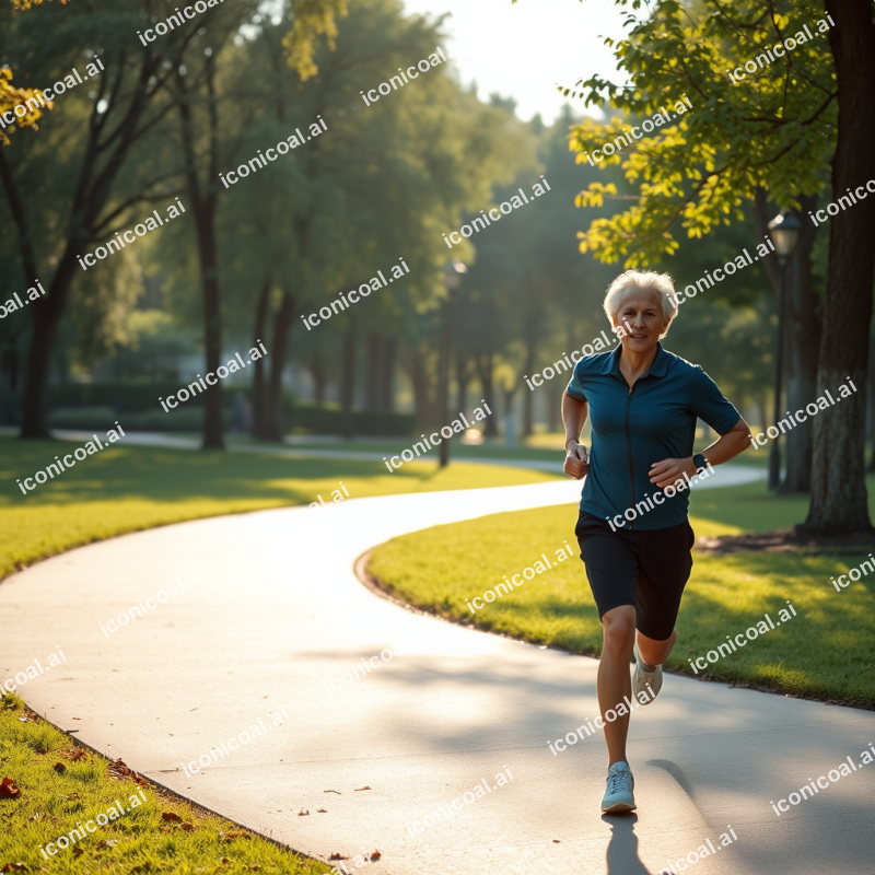 Morning Jog Through City Park Healthy Routine