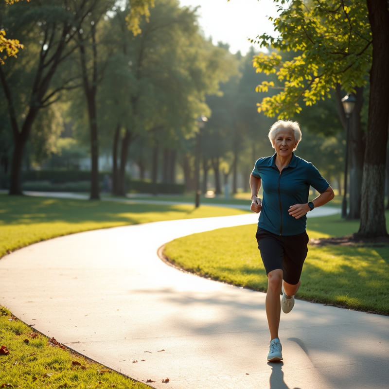 Morning Jog Through City Park Healthy Routine