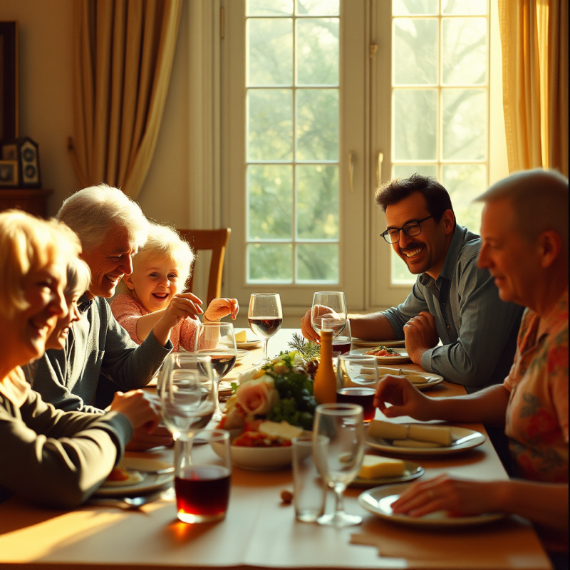 Multigenerational Family Dinner Table Celebration Together