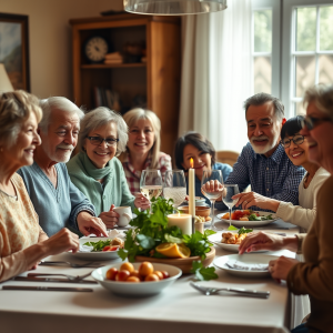 Multigenerational Family Dinner Table Celebration Together