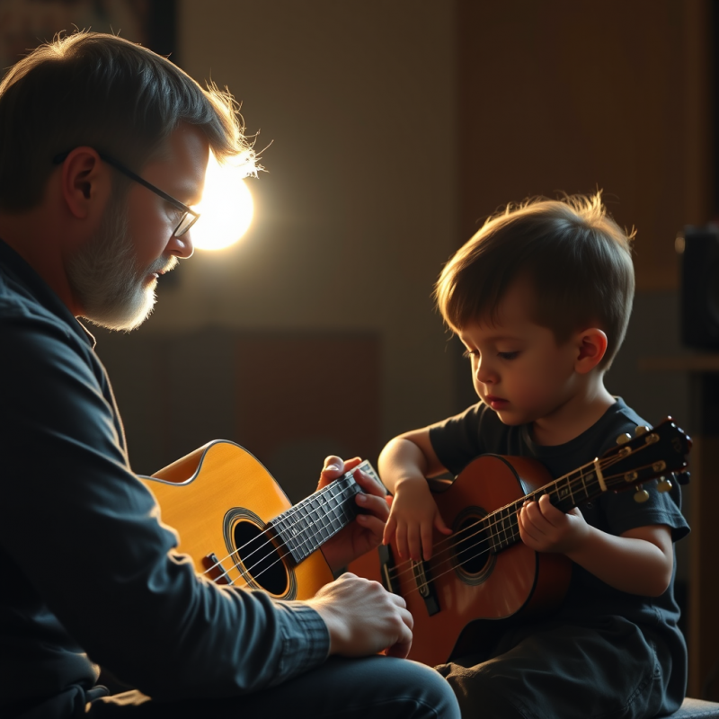 Music Lesson with Child Learning Instrument Patient Teacher