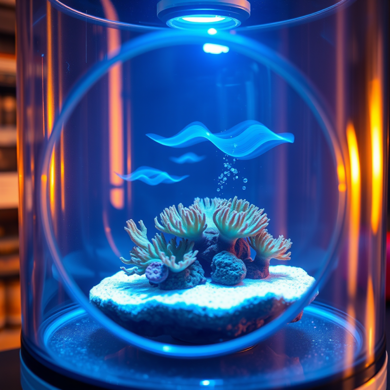 Neon-blue Glow Illuminates a Microscopic View of a Bioe...