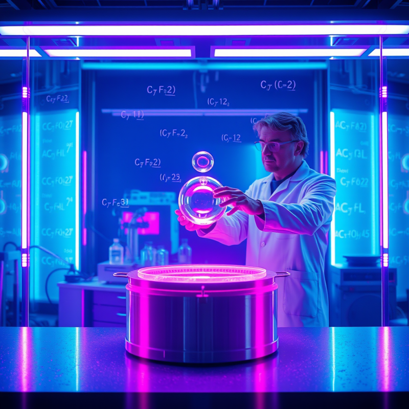 Neon-lit Quantum Physics Lab at Midnight