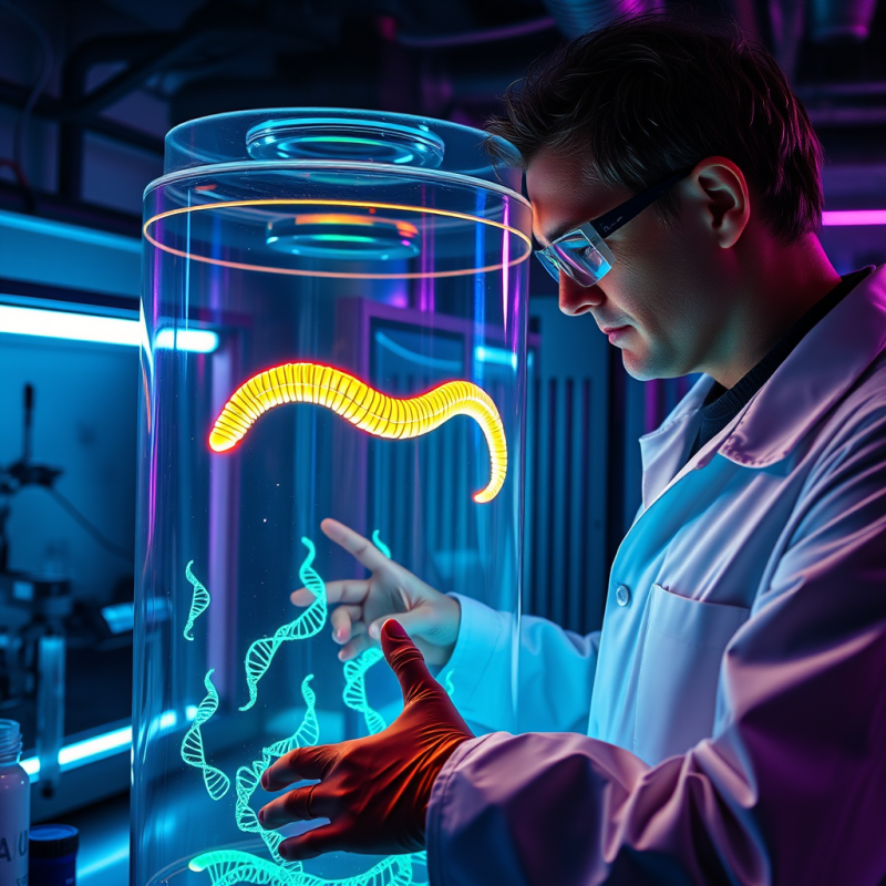 Neon-lit Underground Lab Where a Genetically Modified G...