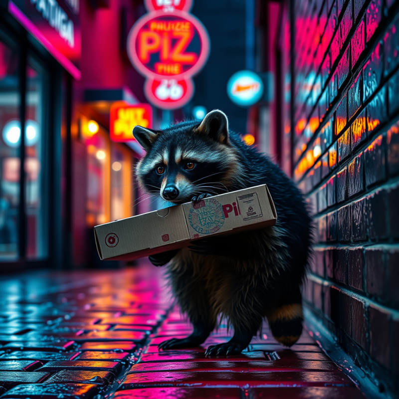 Neon-lit Urban Alley at Midnight