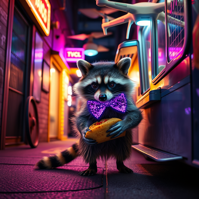 Neon-lit Urban Alley at Midnight