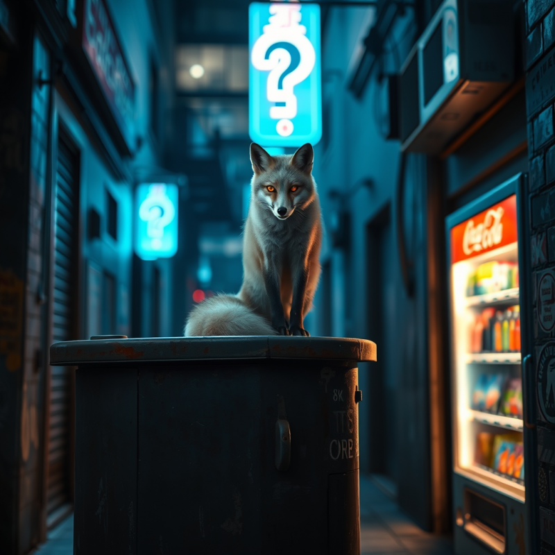 Neon-lit Urban Alley at Midnight