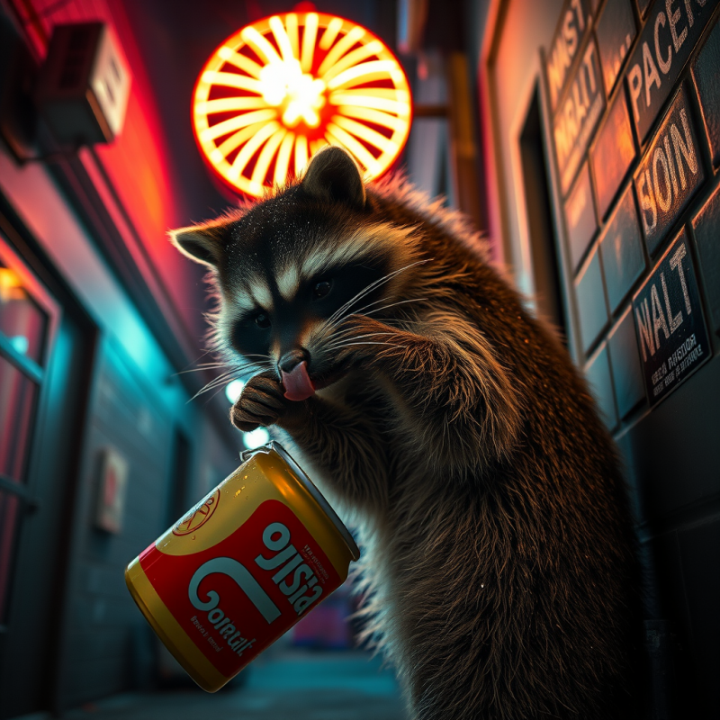 Neon-lit Urban Alley at Midnight