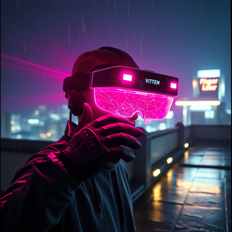 Neon-pink Ai Hologram Projectors Flicker Over a Floatin...