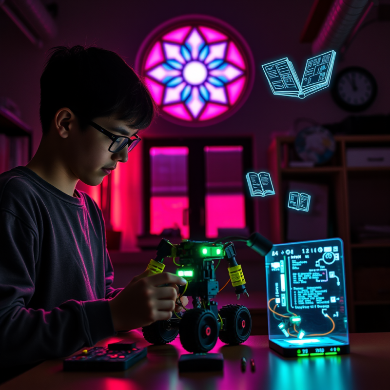 Neon-pink Stained-glass Window Casts Prismatic Light On...