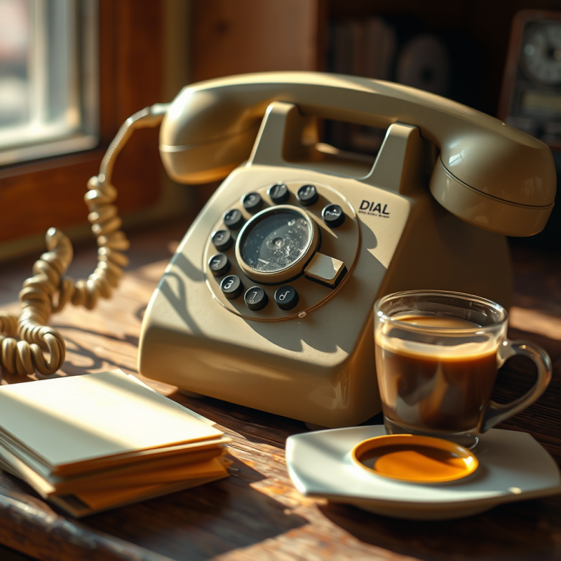 Nostalgic Scene Featuring a Cream-colored Rotary