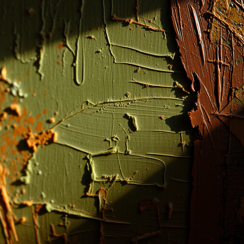 Oil Painting Texture Closeup Showing Brushstroke Details