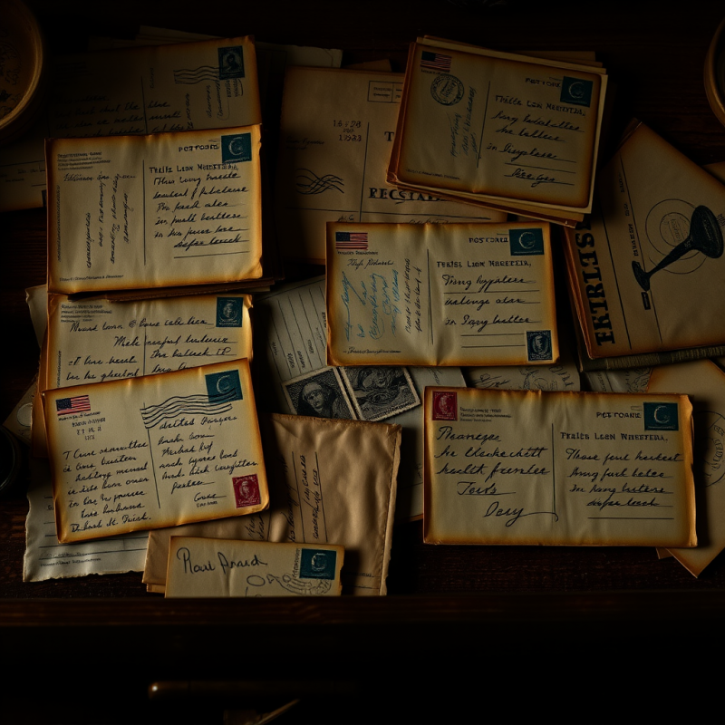 Old Postcards and Letters Correspondence Nostalgia