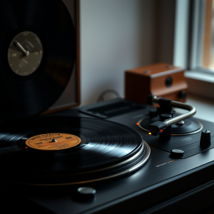 Old Vinyl Records And Turntable Music Nostalgia