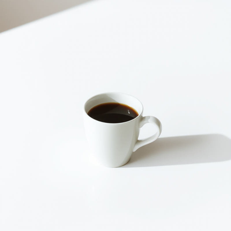 One Coffee Cup on Clean Surface Negative Space Calm