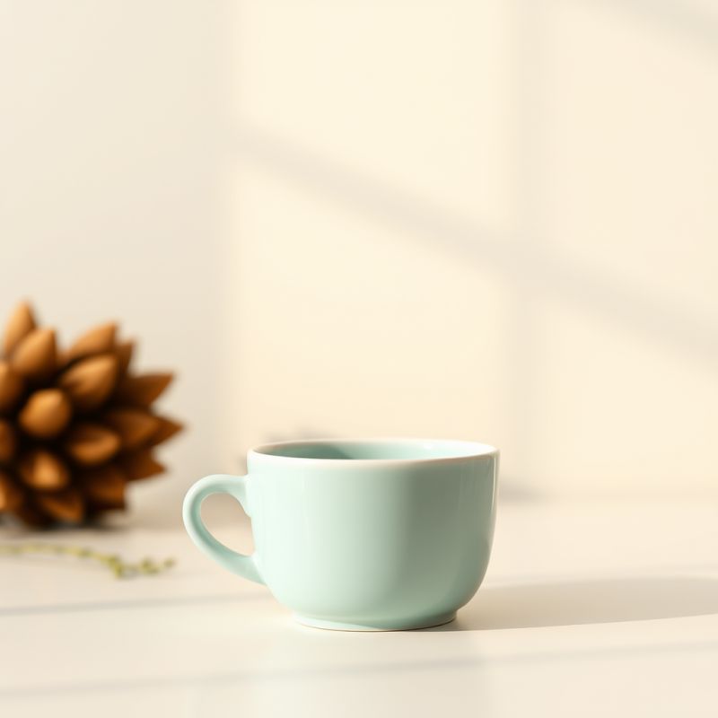 One Coffee Cup on Clean Surface Negative Space Calm