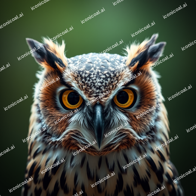 Owl Portrait With Piercing Eyes